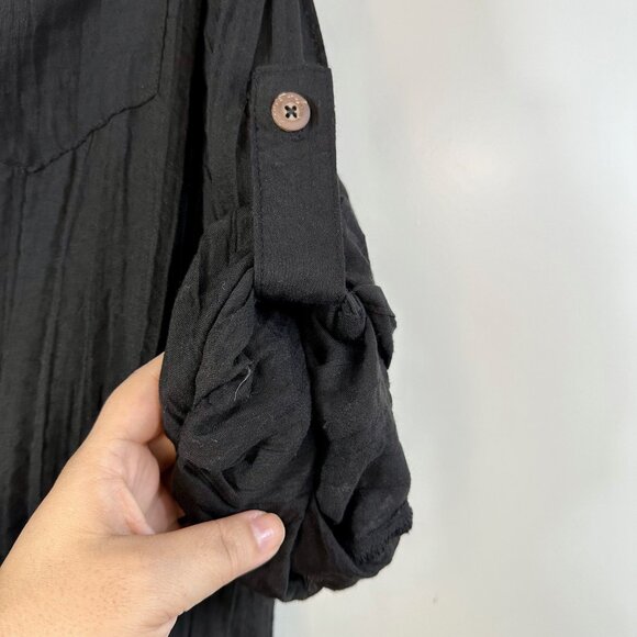 Black Soft Crinkle Swimsuit Cover-up Dress 1X - Picture 8 of 14